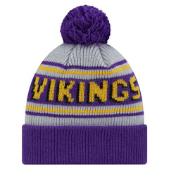 Minnesota Vikings New Era Youth Main Cuffed Knit Hat with Pom - Purple Hats