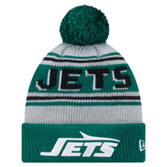 New York Jets New Era Youth Main Cuffed Knit Hat with Pom - Green Hats