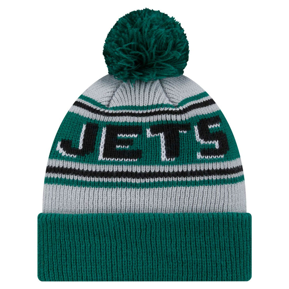 New York Jets New Era Youth Main Cuffed Knit Hat with Pom - Green Hats