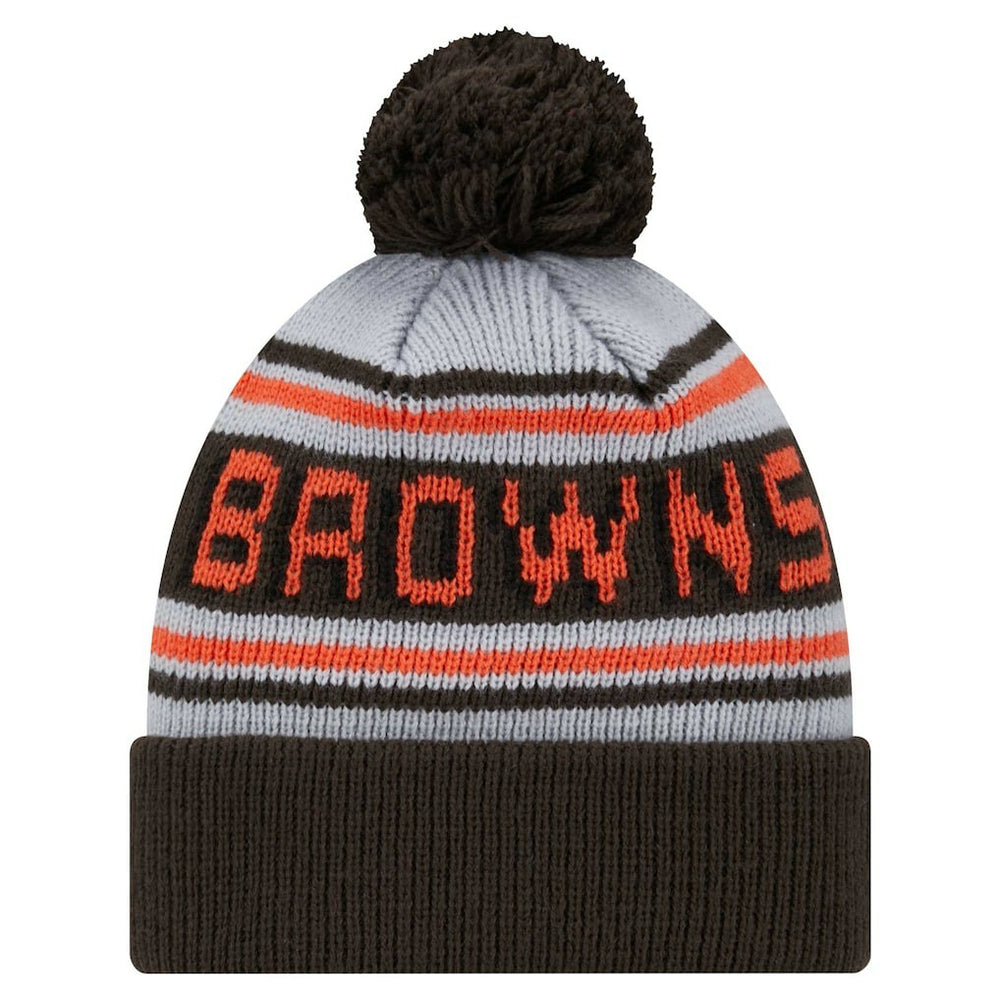 Cleveland Browns New Era Youth Main Cuffed Knit Hat with Pom - Brown Hats