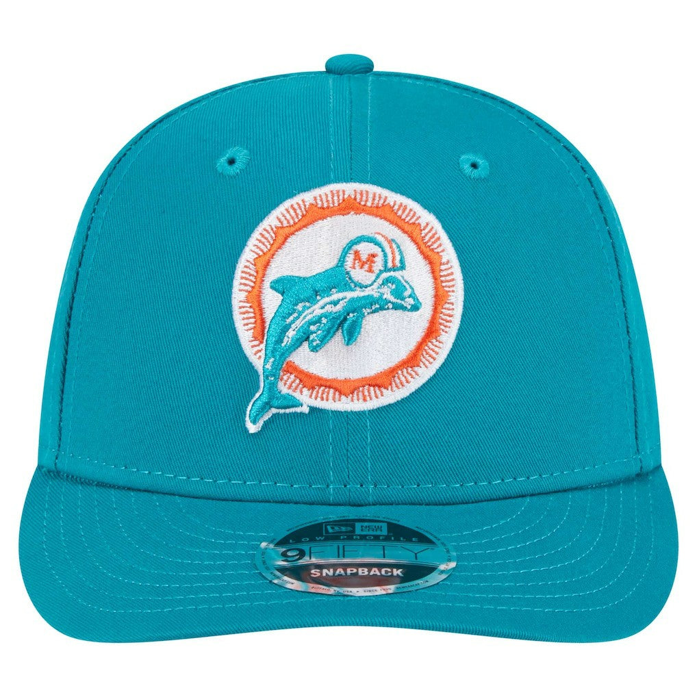 Miami Dolphins New Era Main Low Profile 9FIFTY Snapback Hat - Aqua Hats