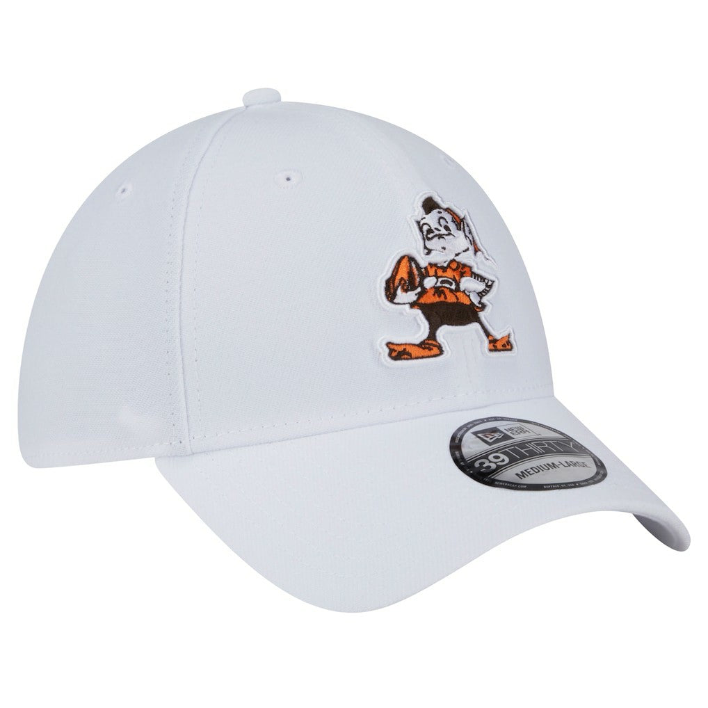 Cleveland Browns New Era Throwback 39THIRTY Flex Hat - White Hats