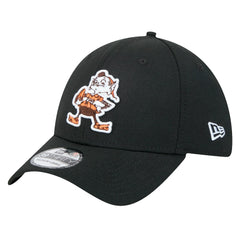 Cleveland Browns New Era Throwback Main 39THIRTY Flex Hat - Black Hats