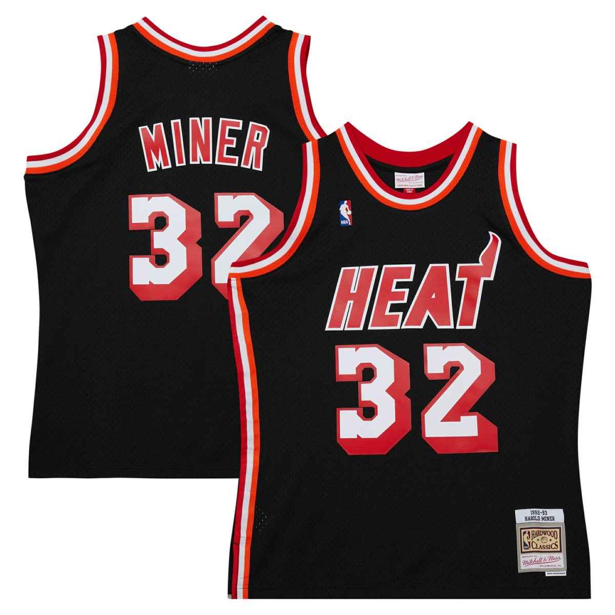 Harold Miner Miami Heat 1992/93 Hardwood Classics Swingman Throwback Jersey Black - Mitchell & Ness