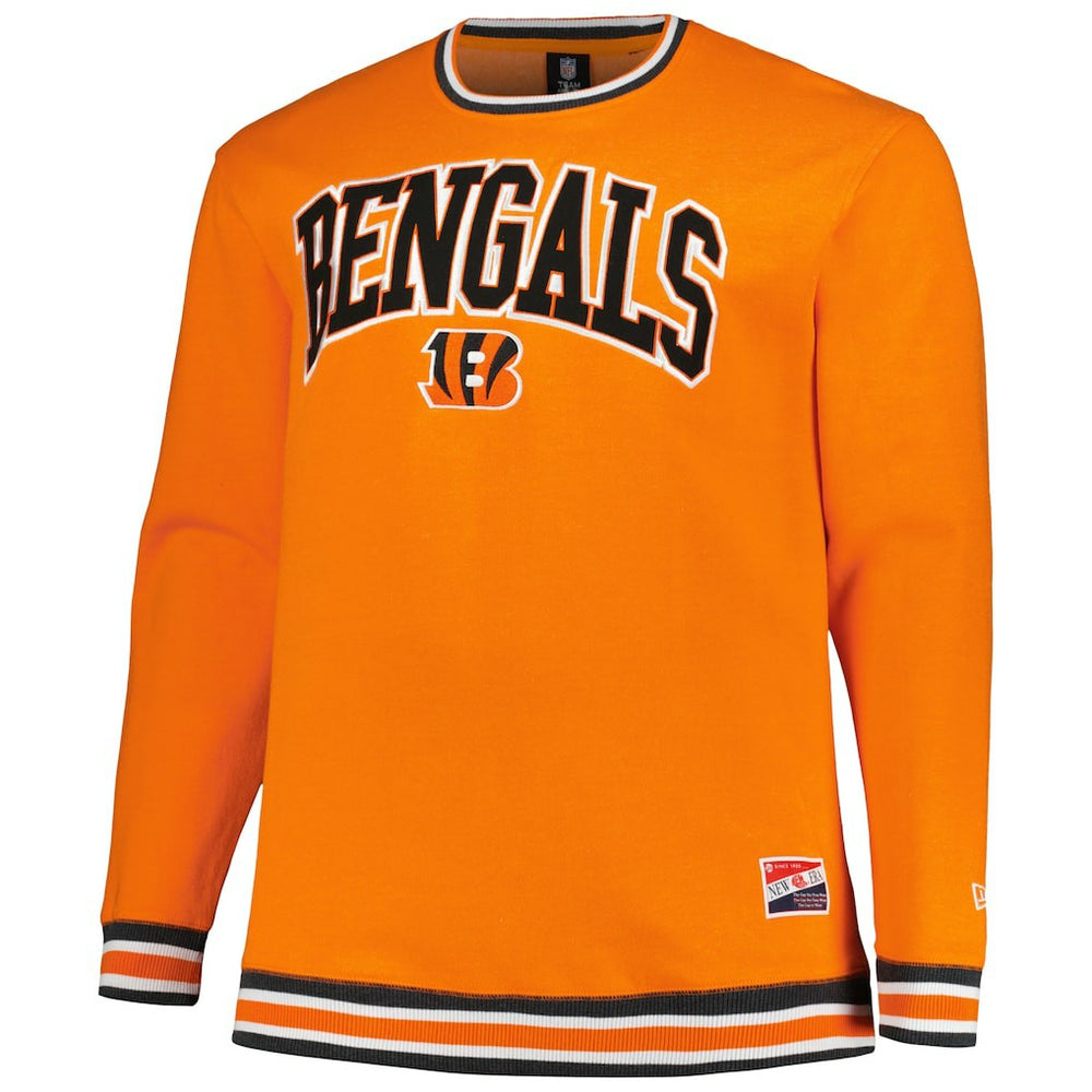 Cincinnati Bengals New Era Big & Tall Pullover Sweatshirt - Orange Pullover