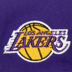 Los Angeles Lakers Retro Sport Color Block Script Snapback Hat White/Purple - Mitchell & Ness