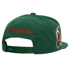 New Jersey Devils Mitchell & Ness Retro Script Colorblock Snapback Hat - Green | US 201141491