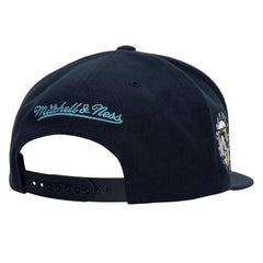 Pittsburgh Penguins Mitchell & Ness Retro Script Colorblock Snapback Hat - Navy | US 201141496