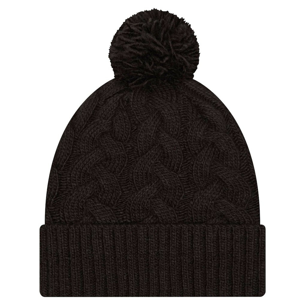 Cincinnati Bengals New Era Women's Cable Cuffed Knit Hat with Pom - Black Hats
