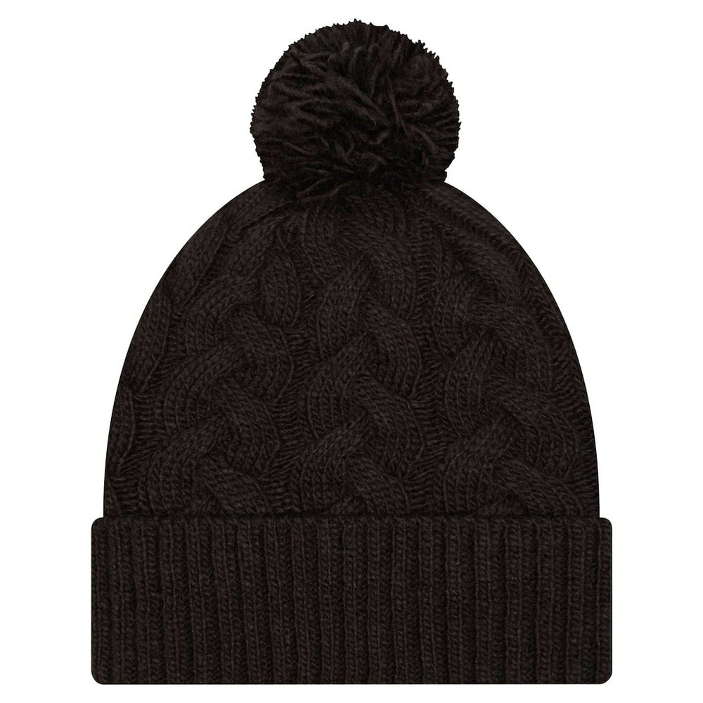 Cincinnati Bengals New Era Women's Cable Cuffed Knit Hat with Pom - Black Hats