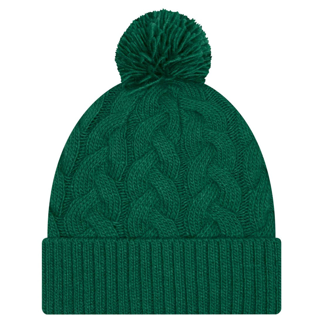 New York Jets New Era Women's Cable Cuffed Knit Hat with Pom - Green Hats