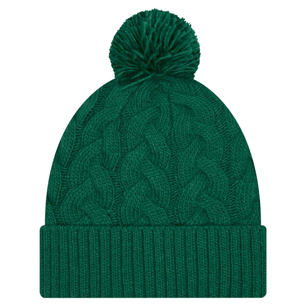 New York Jets New Era Women's Cable Cuffed Knit Hat with Pom - Green Hats