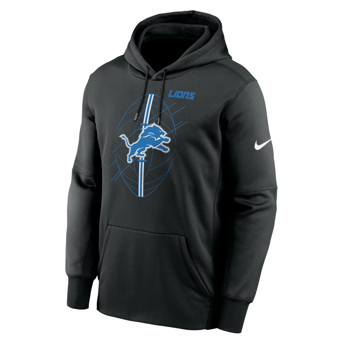 Detroit Lions Team Performance Pullover Hoodie - Black Hoodies