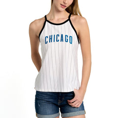 Chicago Cubs Lusso Women's Nahla Tank Top - White Tanks