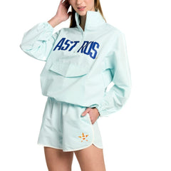 Houston Astros Lusso Women's Parker Half-Zip Jacket - Light Blue Jackets