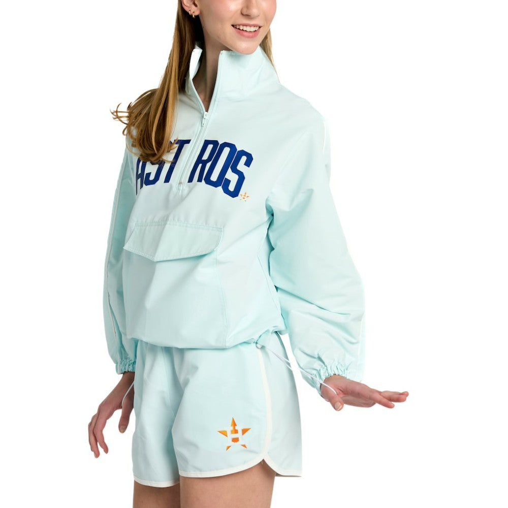 Houston Astros Lusso Women's Parker Half-Zip Jacket - Light Blue Jackets