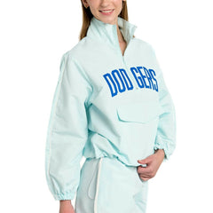 Los Angeles Dodgers Lusso Women's Parker Half-Zip Jacket - Light Blue Jackets