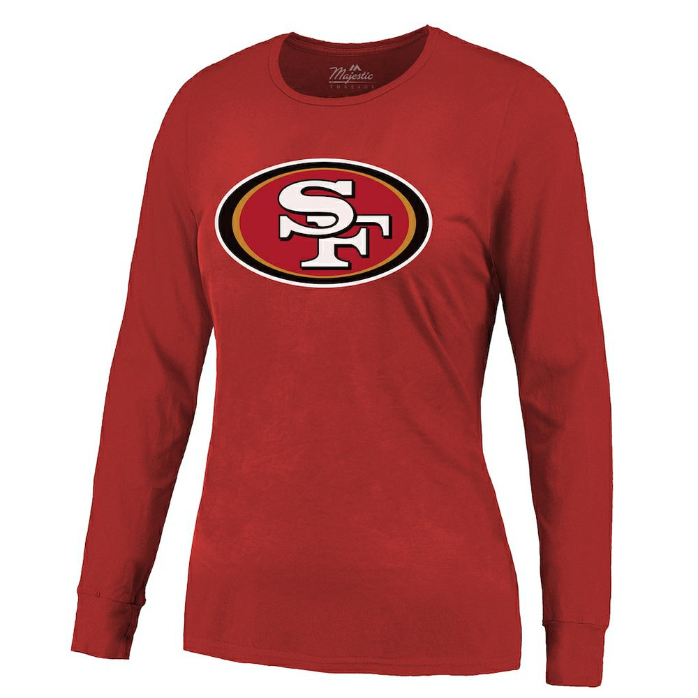 Brock Purdy San Francisco 49ers Majestic Threads Women's Player Name & Number Long Sleeve T-Shirt - Scarlet T-shirts