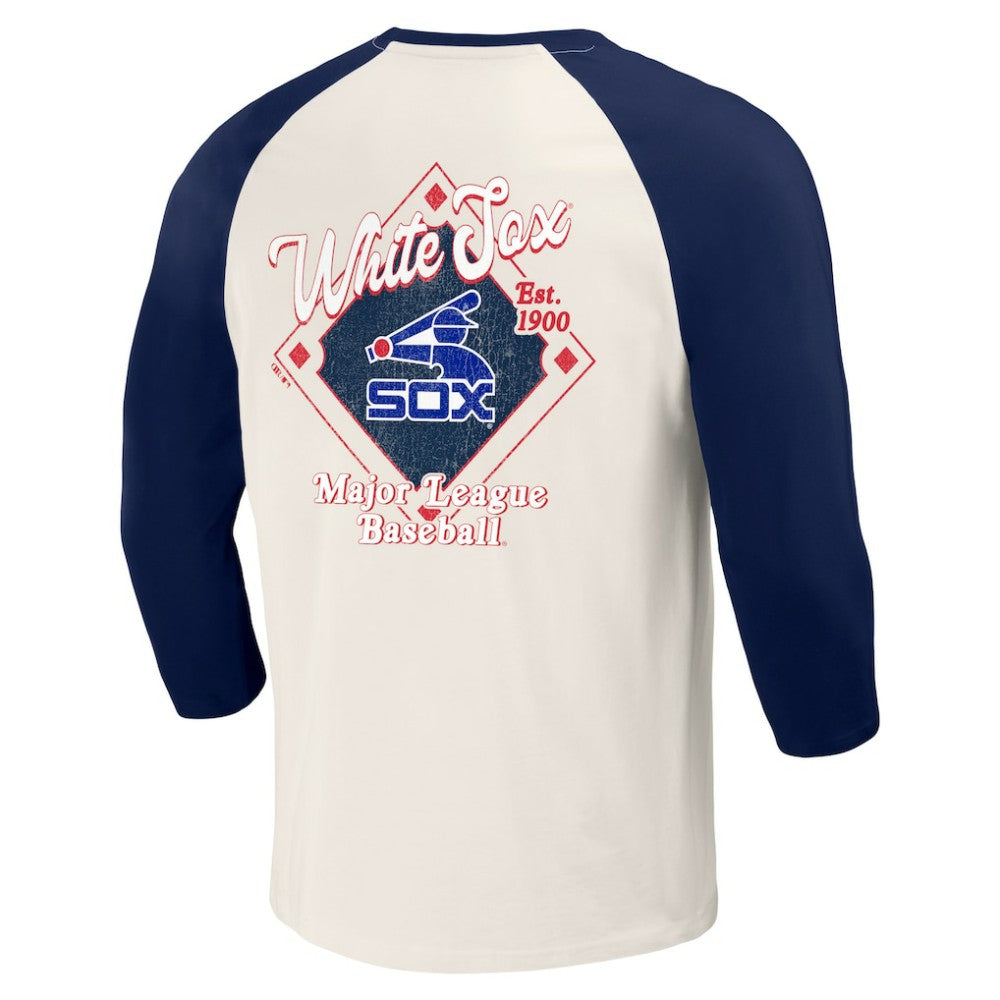 Chicago White Sox Darius Rucker Collection by Fanatics Cooperstown Collection Raglan 3/4-Sleeve T-Shirt - Navy/White T-shirts