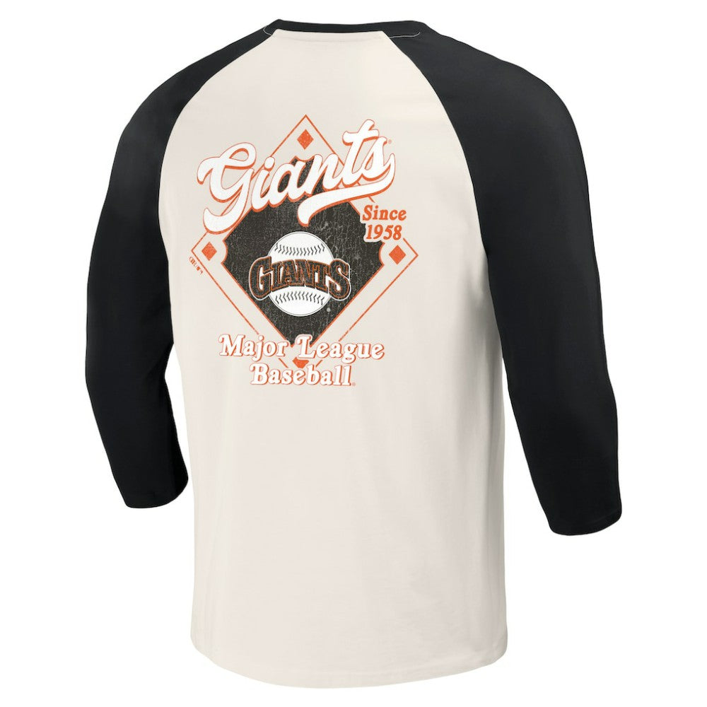 San Francisco Giants Darius Rucker Collection by Fanatics Cooperstown Collection Raglan 3/4-Sleeve T-Shirt - Black/White T-shirts