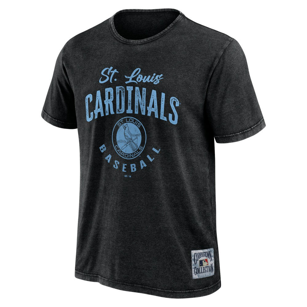 St. Louis Cardinals Darius Rucker Collection by Fanatics Cooperstown Collection Washed T-Shirt - Heather Black T-shirts