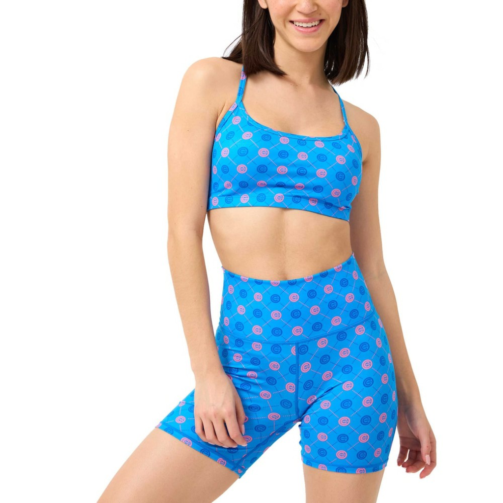 Chicago Cubs Terez Women's TLC Printed High-Waisted Bike Shorts - Blue Shorts