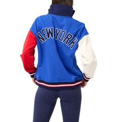 New York Yankees Terez Women's Classic Colorblock Quarter-Zip Sweatshirt - Blue/Navy Sweatshirts
