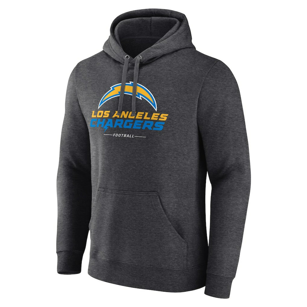 Los Angeles Chargers Team Lockup Pullover Hoodie - Charcoal Hoodies