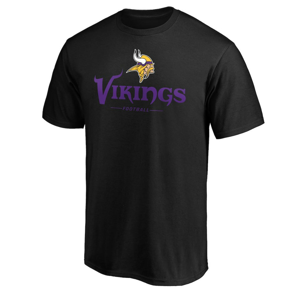 Minnesota Vikings Team Lockup T-Shirt - Black T-shirts