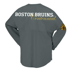 Boston Bruins Fanatics Women's 100th Anniversary Spirit Jersey T-Shirt - Gray | US 201153716