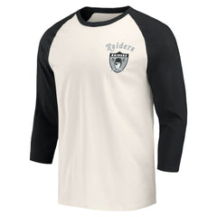 Las Vegas Raiders Darius Rucker Collection Raglan 3/4 Sleeve T-Shirt - Black/White T-shirts