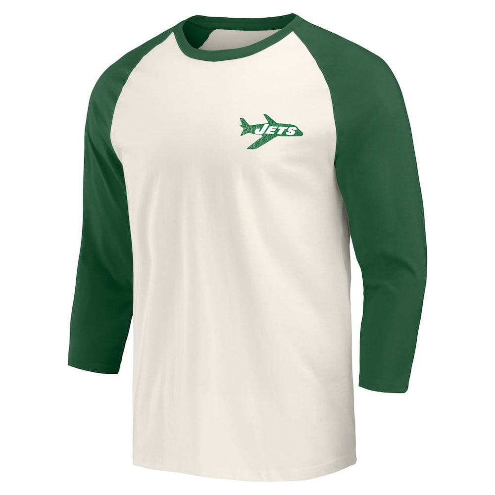 New York Jets Darius Rucker Collection Raglan 3/4 Sleeve T-Shirt - Kelly Green/White T-shirts