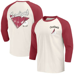 Arizona Cardinals Darius Rucker Collection Raglan 3/4 Sleeve T-Shirt - Cardinal/White T-shirts