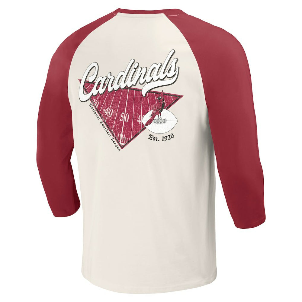 Arizona Cardinals Darius Rucker Collection Raglan 3/4 Sleeve T-Shirt - Cardinal/White T-shirts