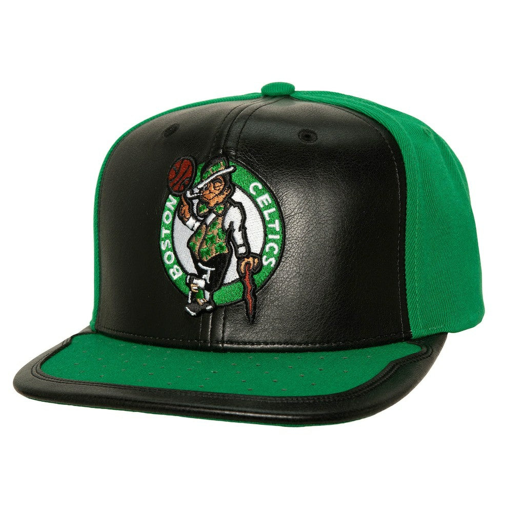 Boston Celtics Day One Snapback Hat Black/Kelly Green - Mitchell & Ness