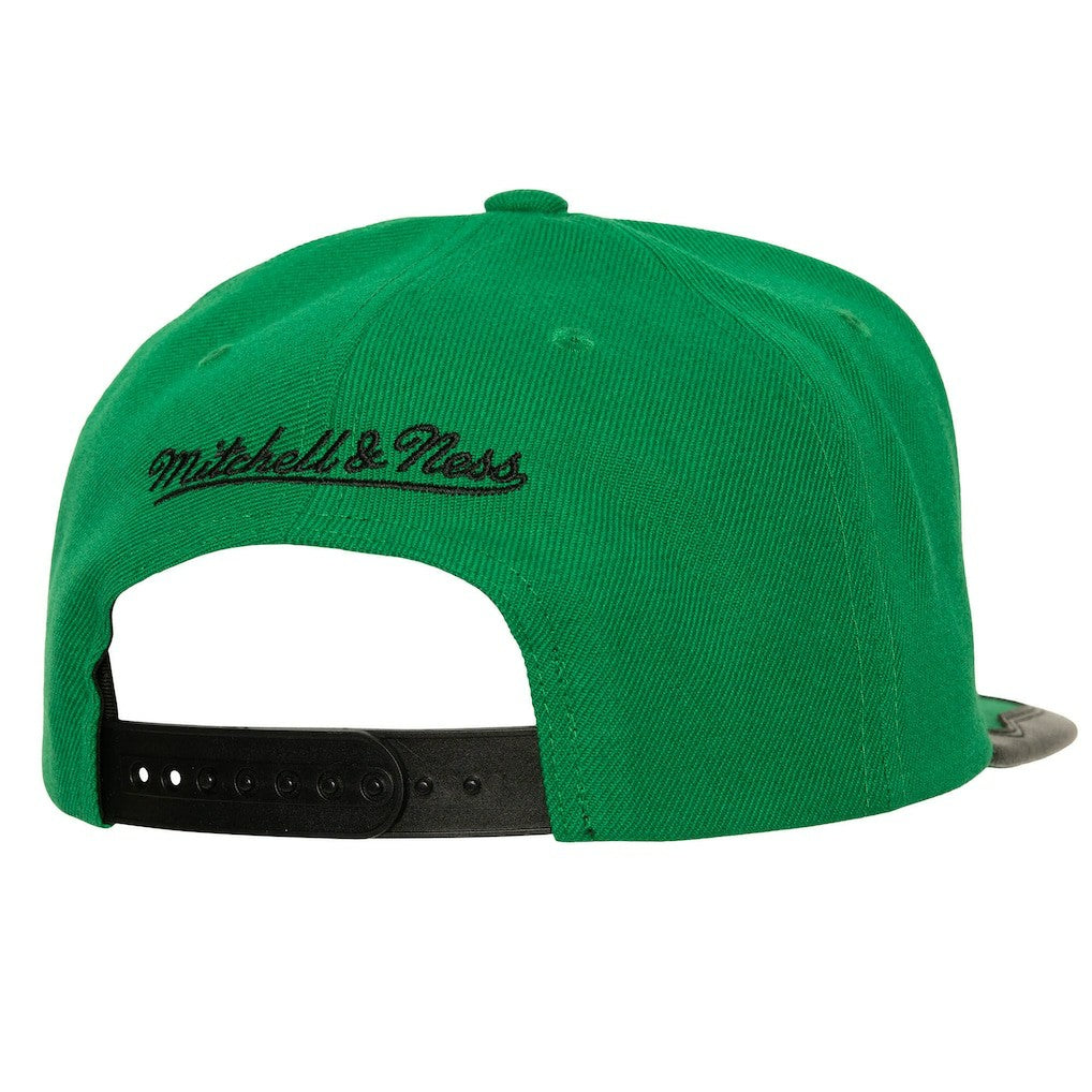 Boston Celtics Day One Snapback Hat Black/Kelly Green - Mitchell & Ness