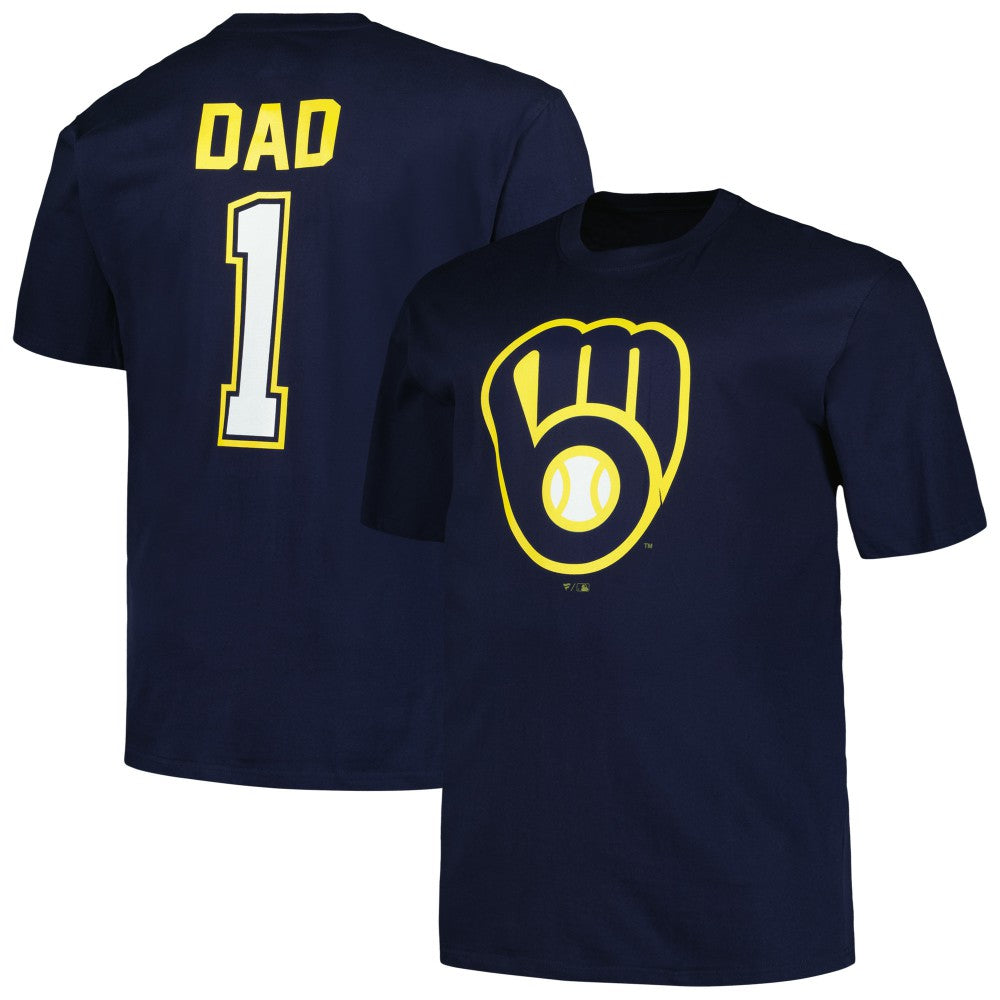 Milwaukee Brewers Profile Big & Tall #1 Dad T-Shirt - Navy T-shirts