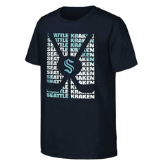 Seattle Kraken Youth Box T-Shirt - Deep Sea Blue | US 201156879