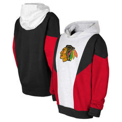 Chicago Blackhawks Youth Champion League Fleece Pullover Hoodie - Ash/Black | US 201156902