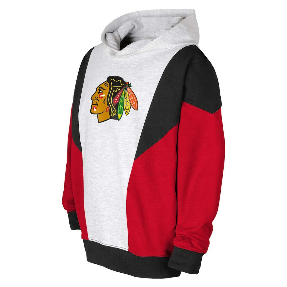 Chicago Blackhawks Youth Champion League Fleece Pullover Hoodie - Ash/Black | US 201156902