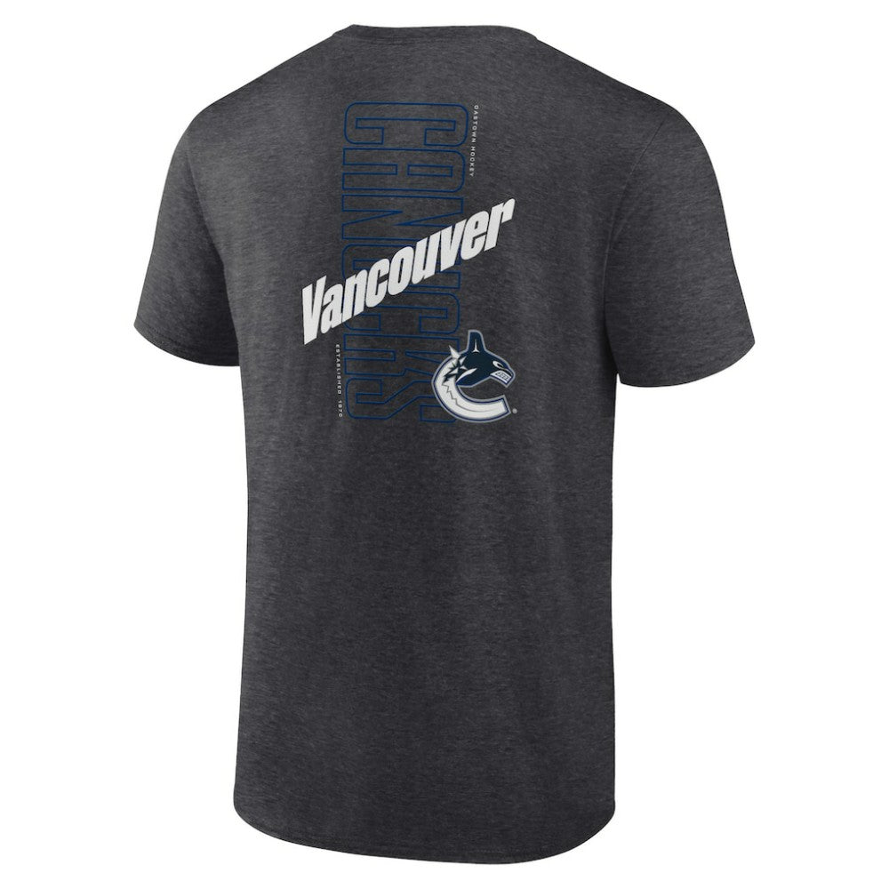 Vancouver Canucks Fanatics Backbone T-Shirt - Heather Charcoal | US 201159013