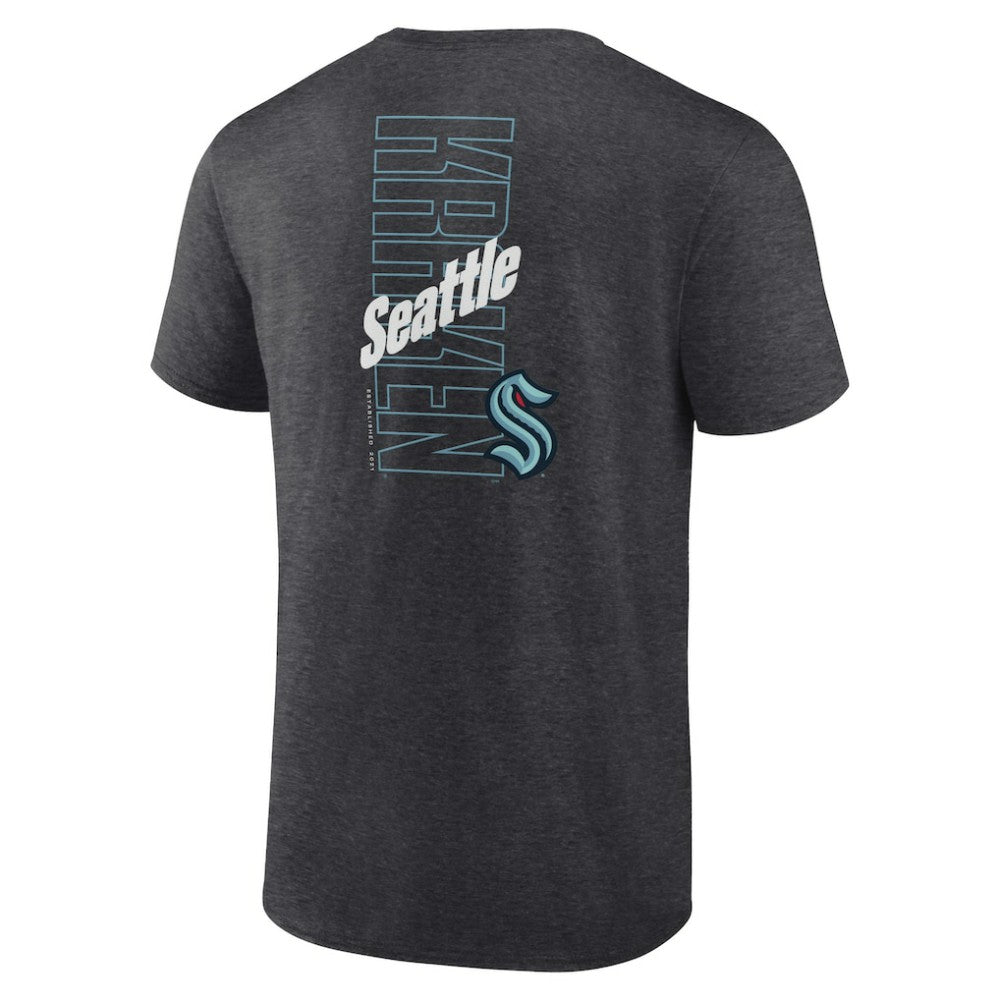 Seattle Kraken Fanatics Backbone T-Shirt - Heather Charcoal | US 201159019