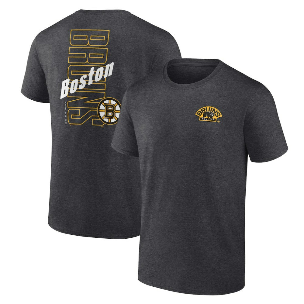 Boston Bruins Fanatics Backbone T-Shirt - Heather Charcoal | US 201159035