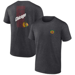 Chicago Blackhawks Fanatics Backbone T-Shirt - Heather Charcoal | US 201159037