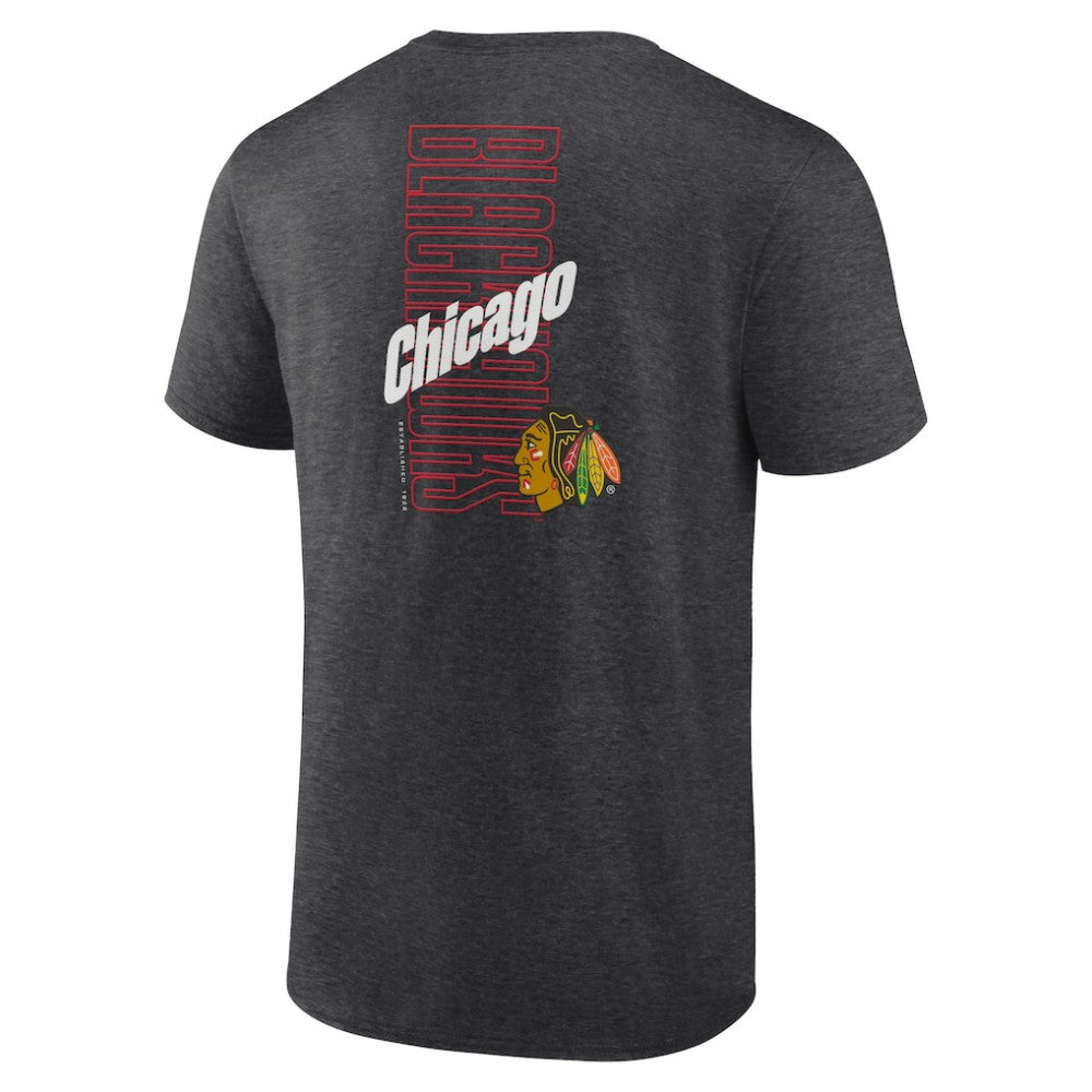Chicago Blackhawks Fanatics Backbone T-Shirt - Heather Charcoal | US 201159037
