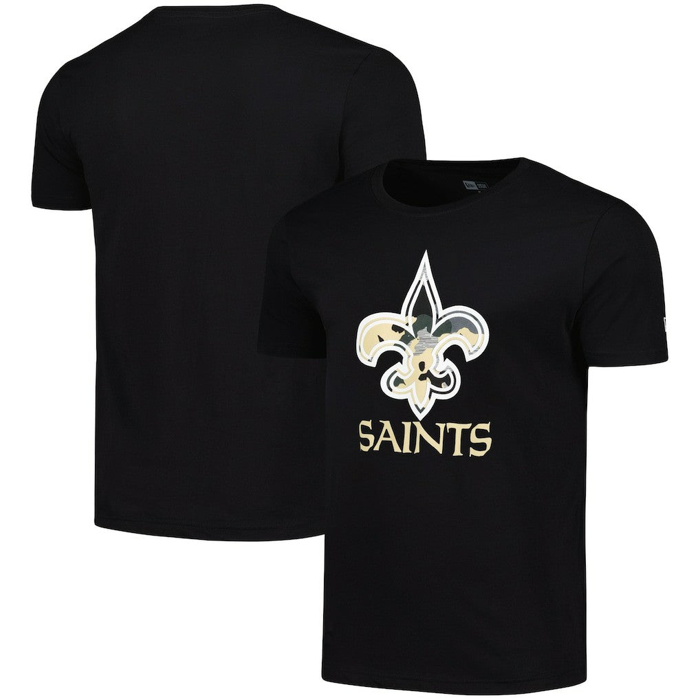 New Orleans Saints New Era Camo Logo T-Shirt - Black T-shirts
