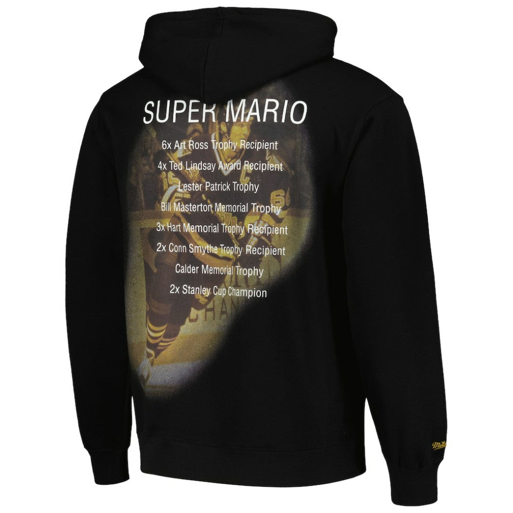 Mario Lemieux Pittsburgh Penguins Mitchell & Ness Premium Name & Number Fleece Pullover Sweatshirt - Black | US 201164772