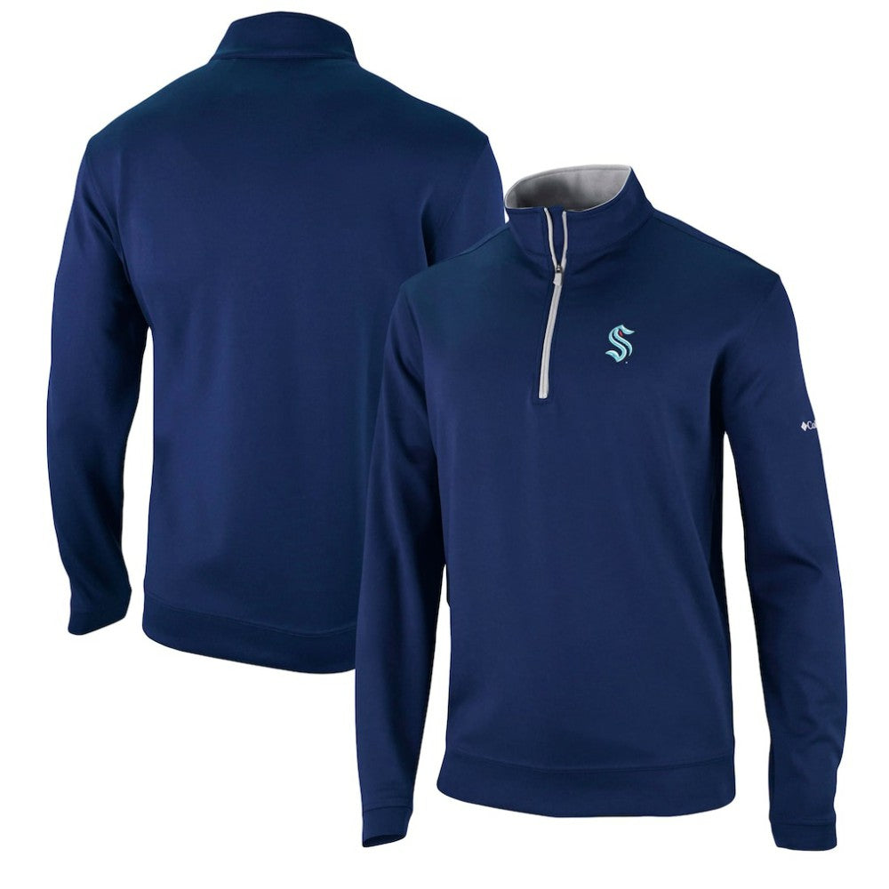 Seattle Kraken Columbia Wickham Hills Omni-Wick Quarter-Zip Jacket - Deep Sea Blue | US 201165231