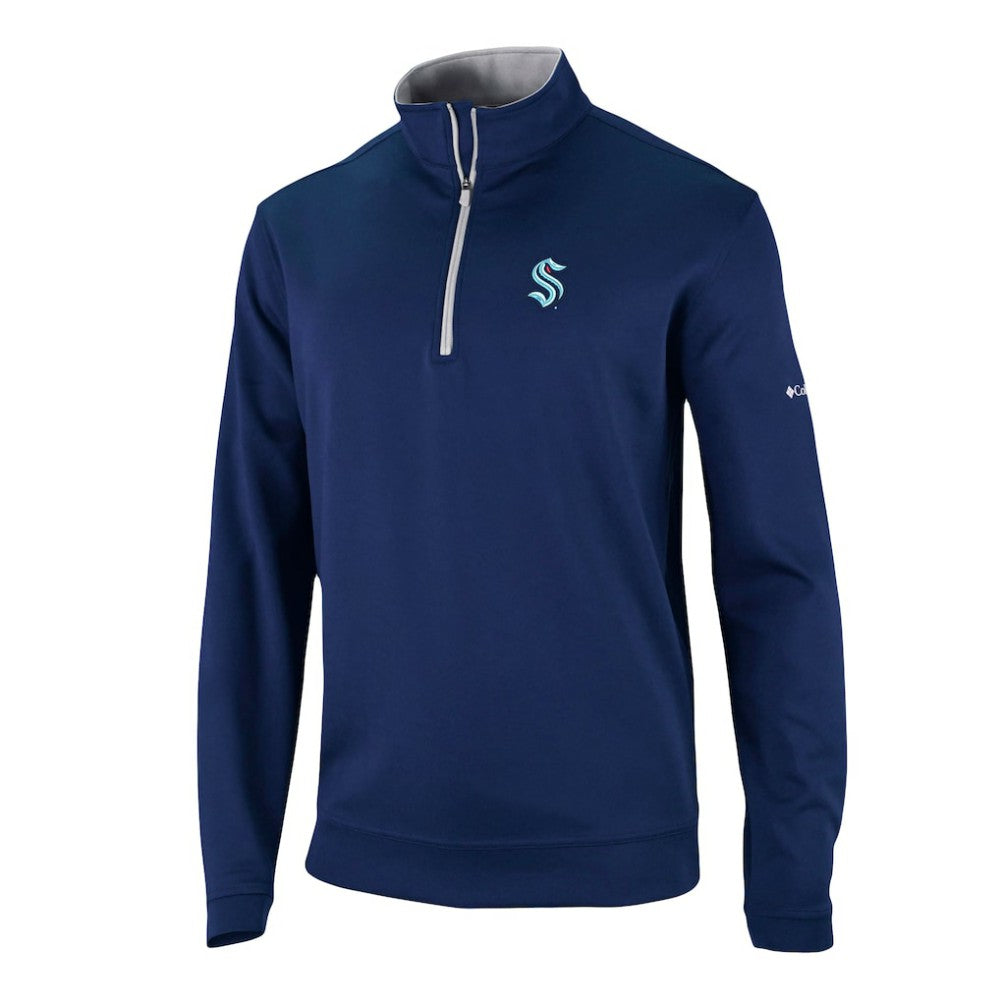 Seattle Kraken Columbia Wickham Hills Omni-Wick Quarter-Zip Jacket - Deep Sea Blue | US 201165231