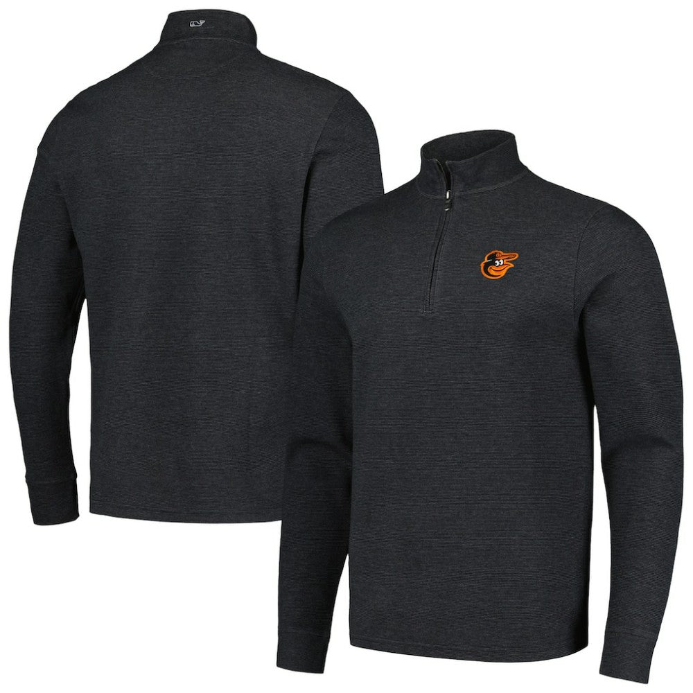 Baltimore Orioles Vineyard Vines Saltwater Quarter-Zip Jacket - Black Jackets